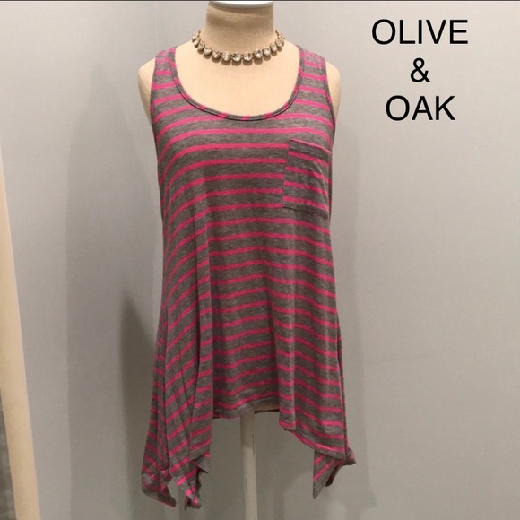 Olive & Oak Tops - 💯✅ AUTHENTIC OLIVE & OAK STRIPED TANK W/ POCKET